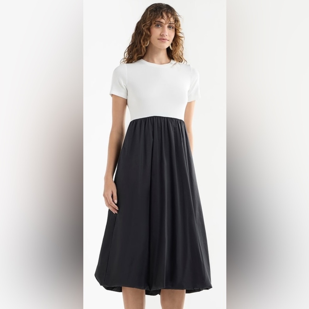 new-Maxi Dress Trendy Elegant Short Sleeve Cotton Top Casual Long Dress